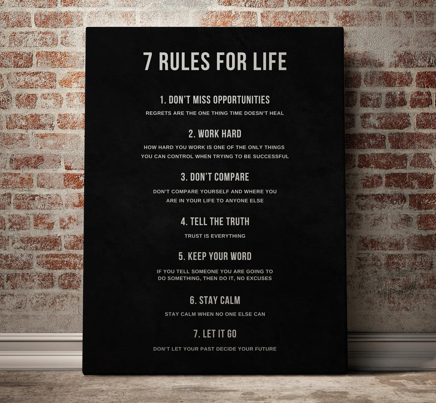 7 Rules For Life Canvas
