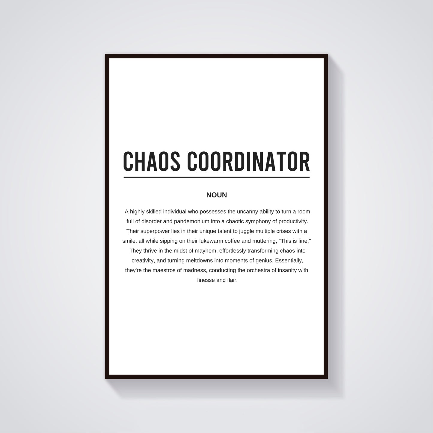 Chaos Coordinator Funny Definition Printable