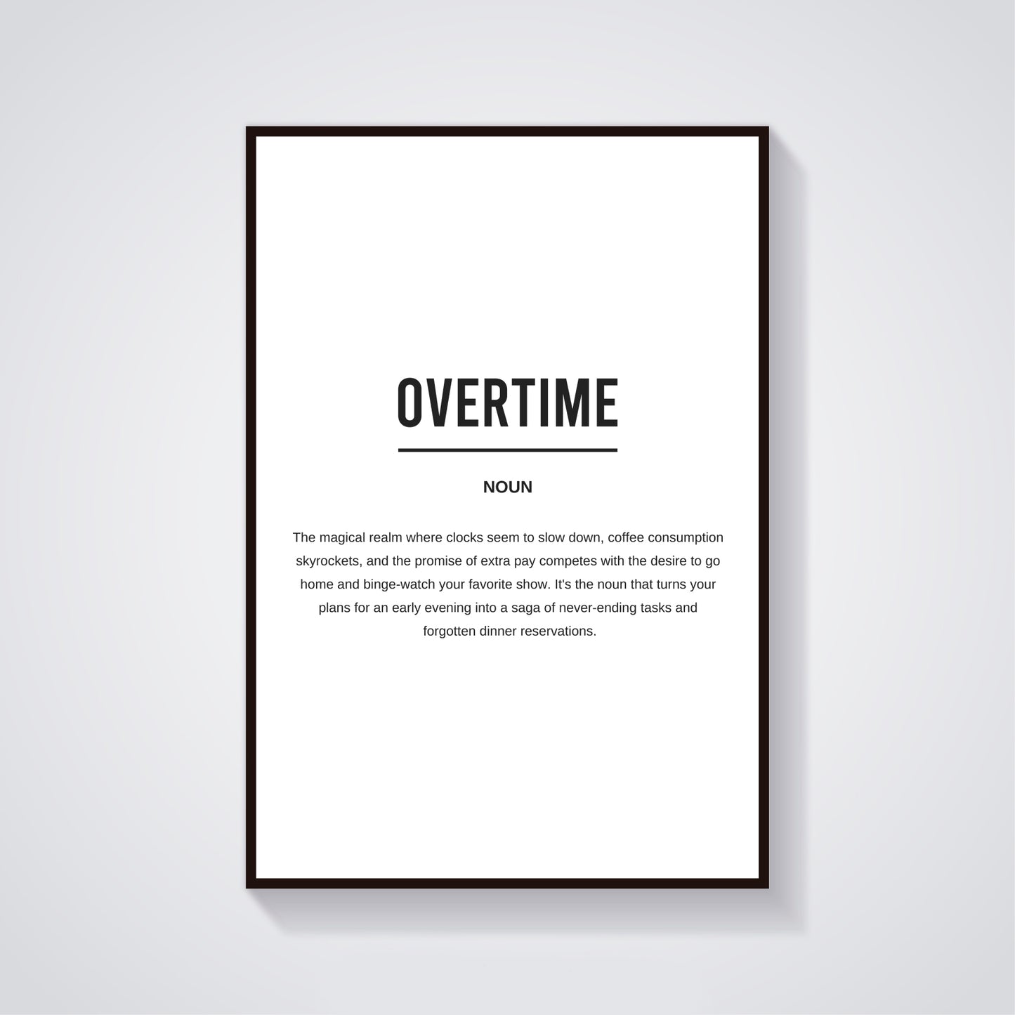 Overtime Funny Definition Printable