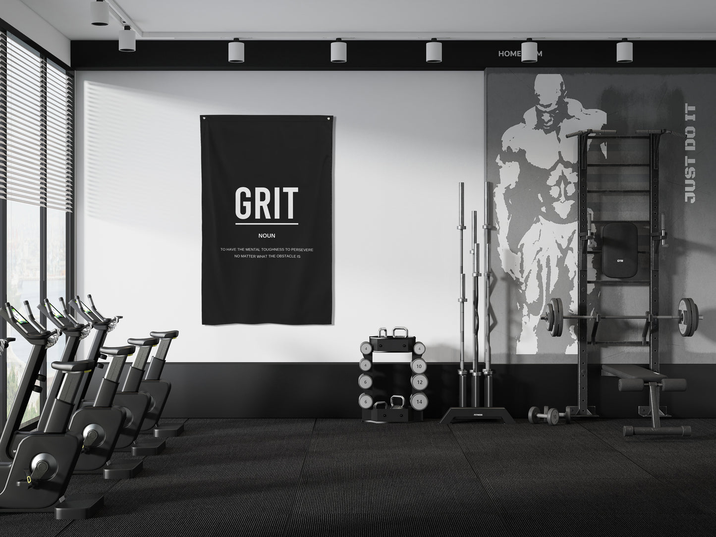 Grit Definition Gym Wall Art Banner Flag