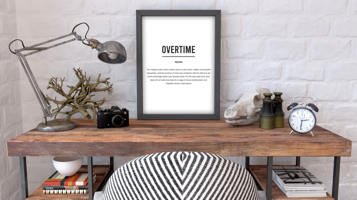 Overtime Funny Definition Printable