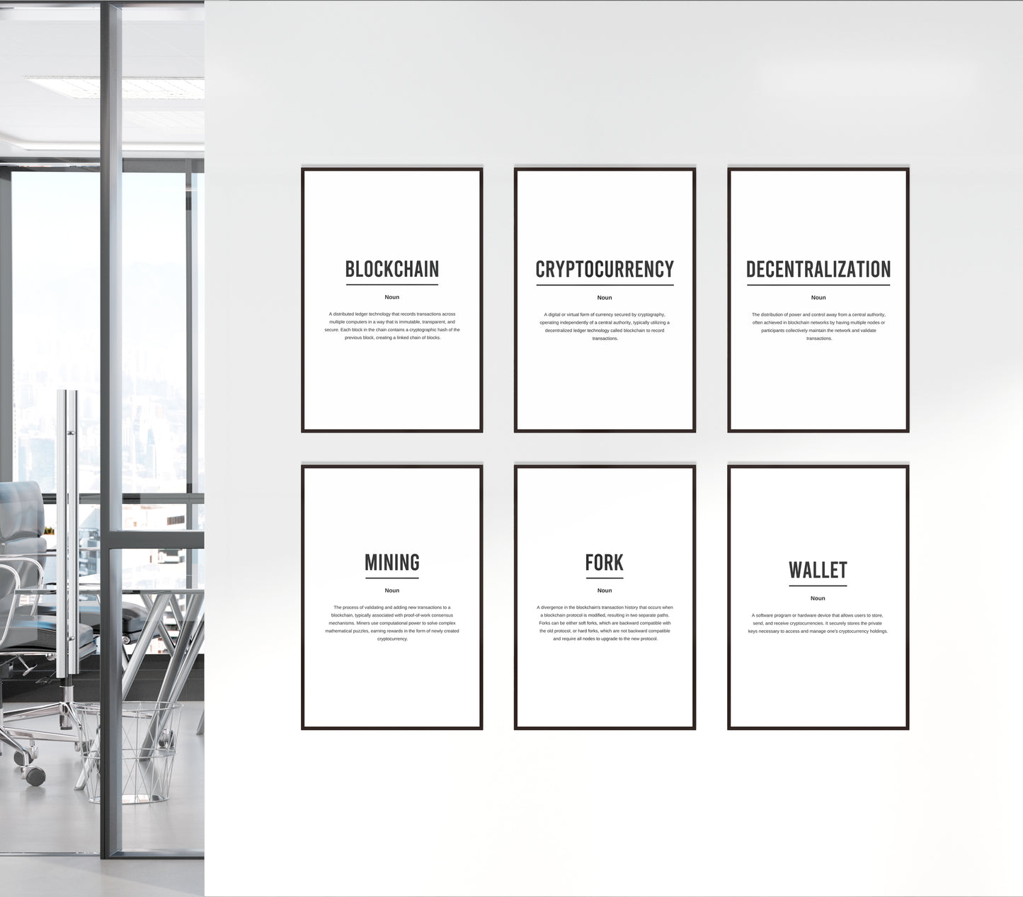 Set Of 6 Cryptocurrency Definition Printable Bundle Prints