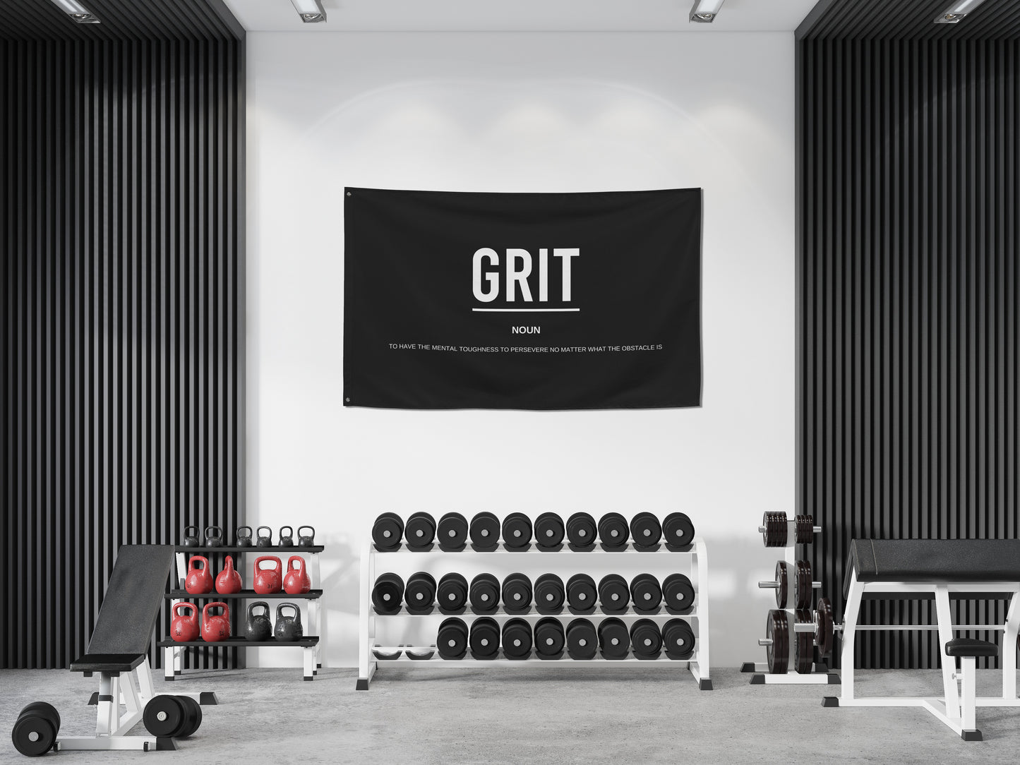 Grit Definition Gym Wall Art Banner Flag