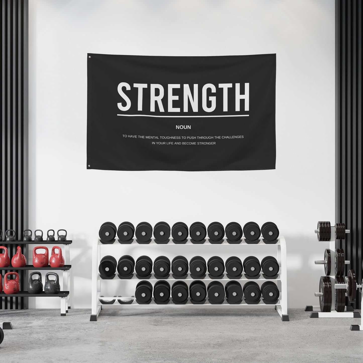 Strength Definition Wall Art Fabric Banner