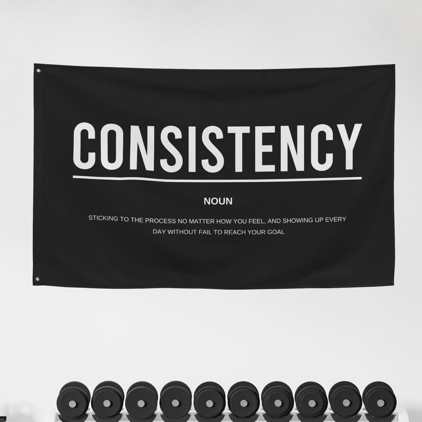 Consistency Gym Motivation Definition Banner Flag