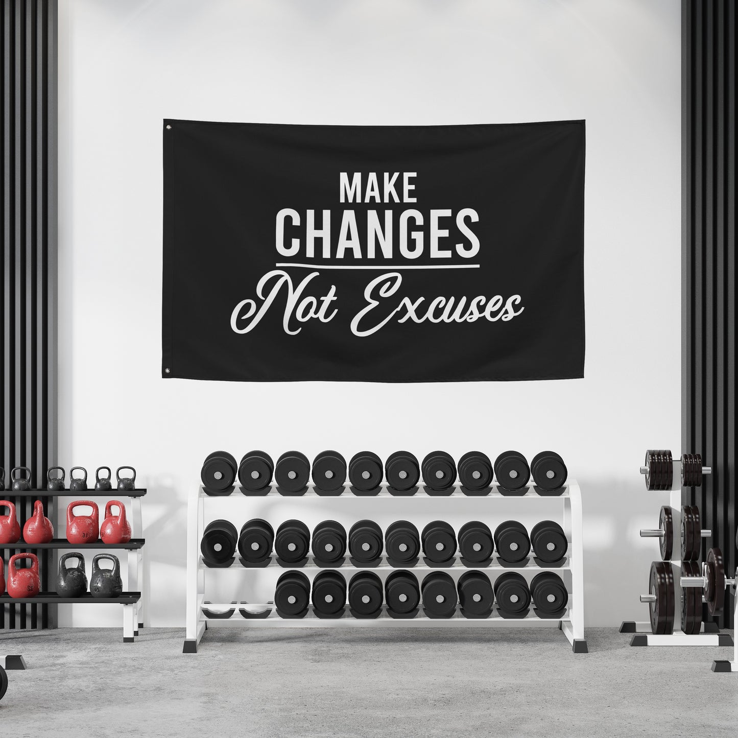 Make Changes Not Excuses Gym Banner Flag