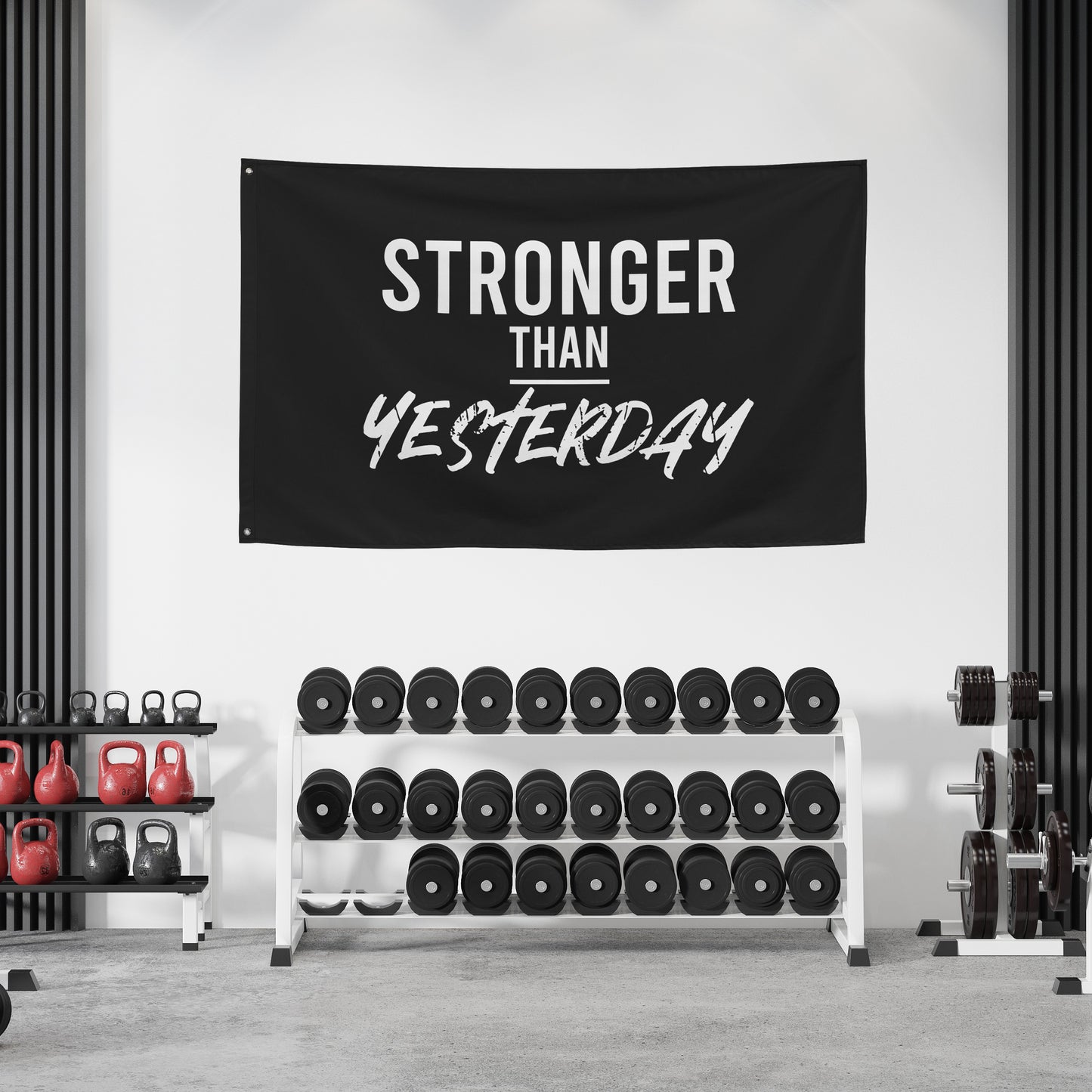 Stronger Than Yesterday Gym Flag