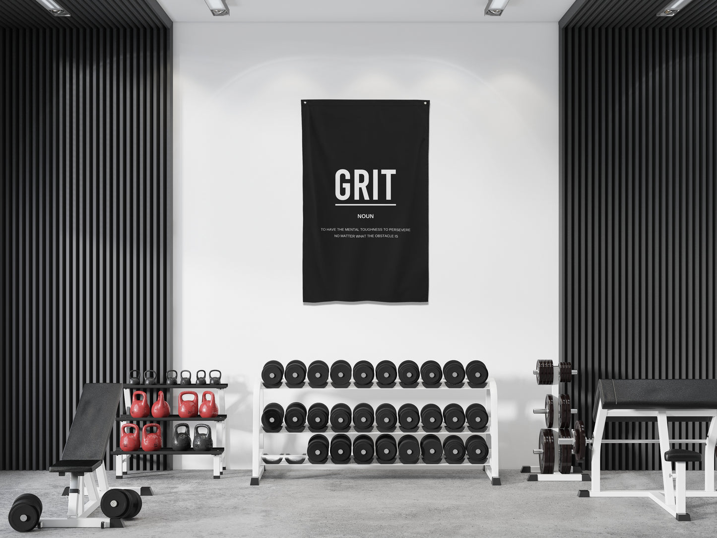 Grit Definition Gym Wall Art Banner Flag