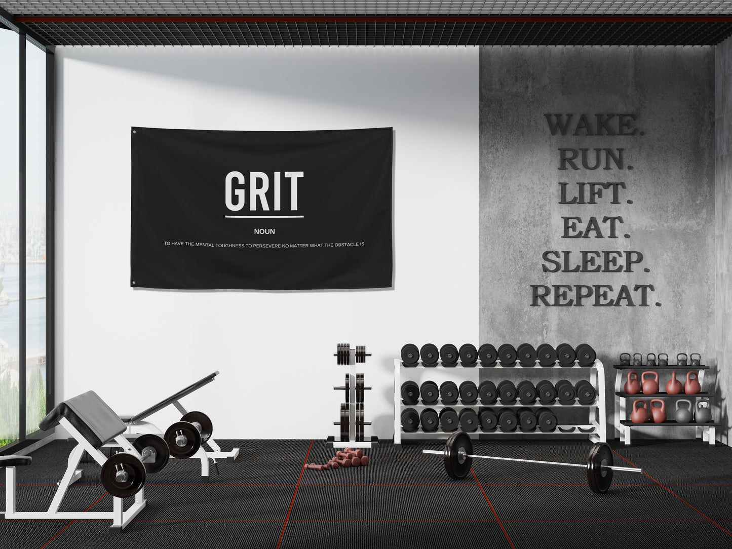 Grit Definition Gym Wall Art Banner Flag