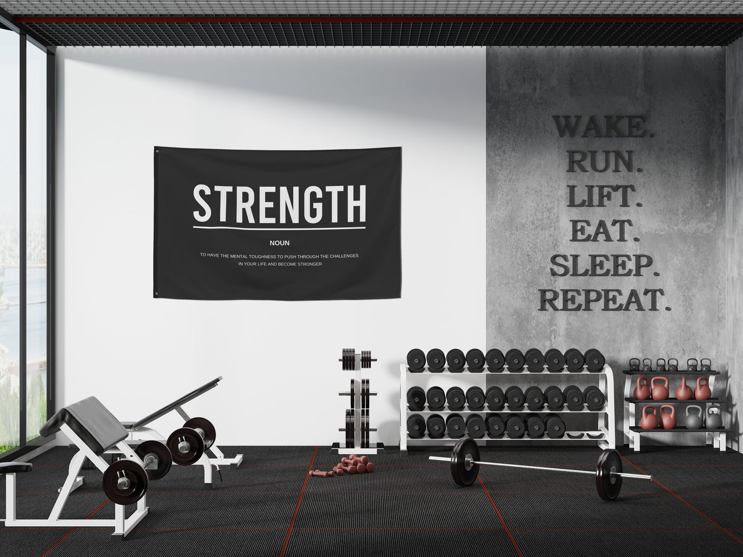 Strength Definition Wall Art Fabric Banner