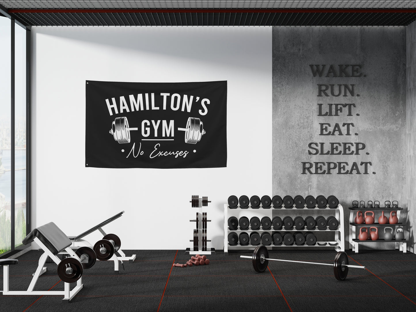 Custom Home Gym Wall Art Banner Flag