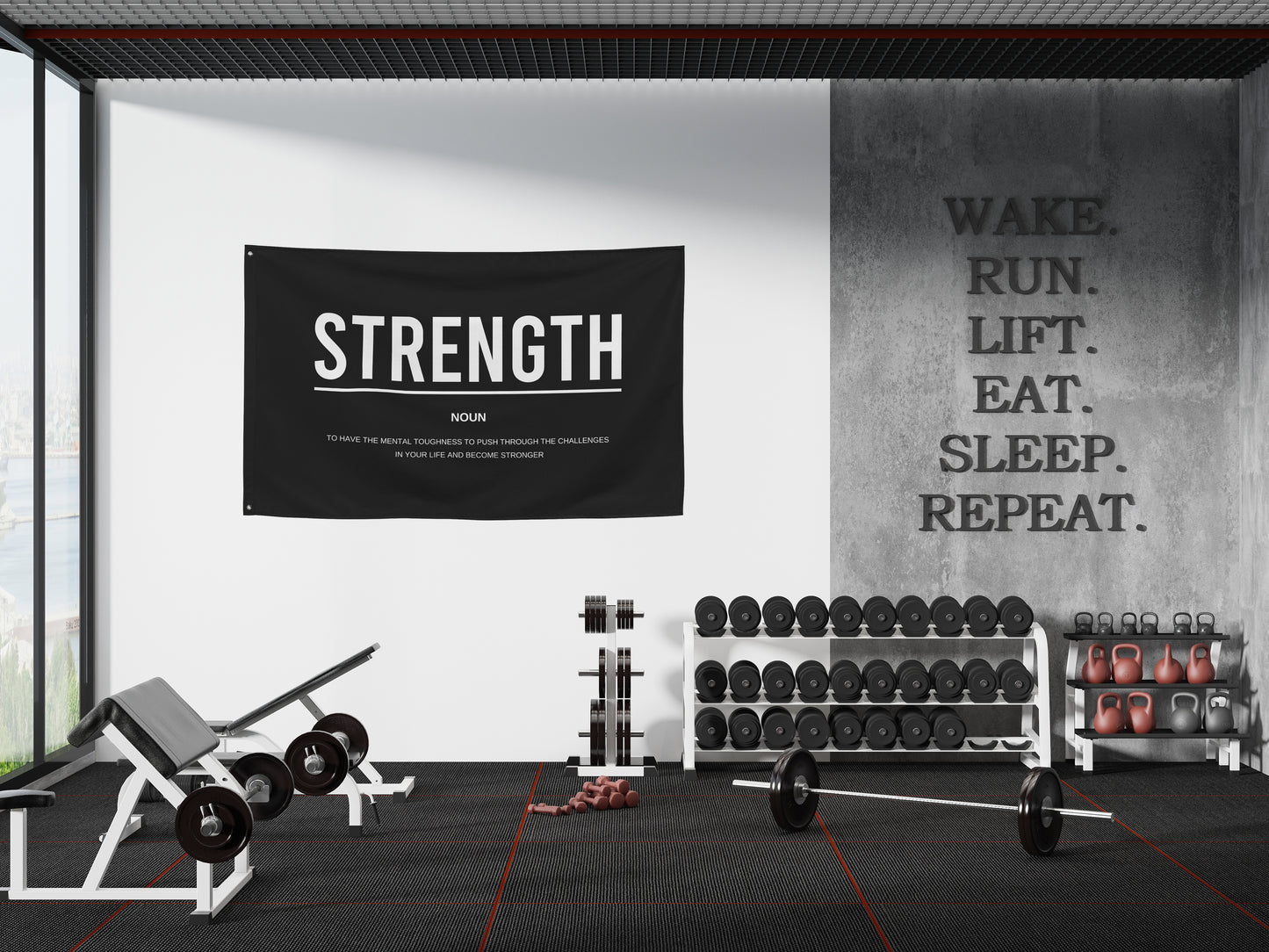 Strength Definition Wall Art Fabric Banner