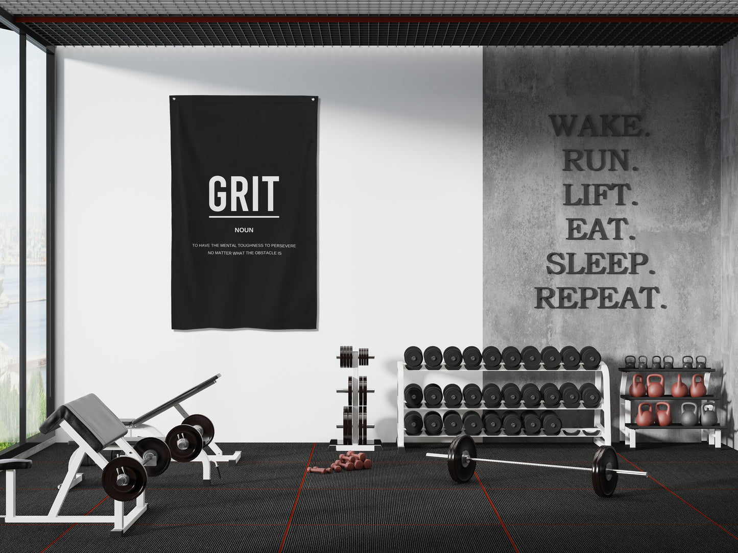 Grit Definition Gym Wall Art Banner Flag