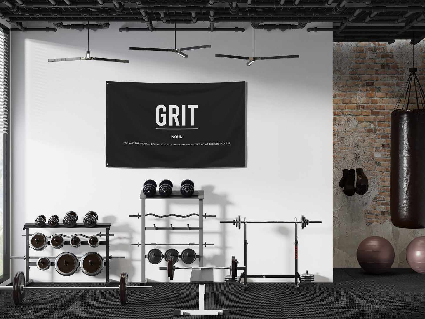 Grit Definition Gym Wall Art Banner Flag