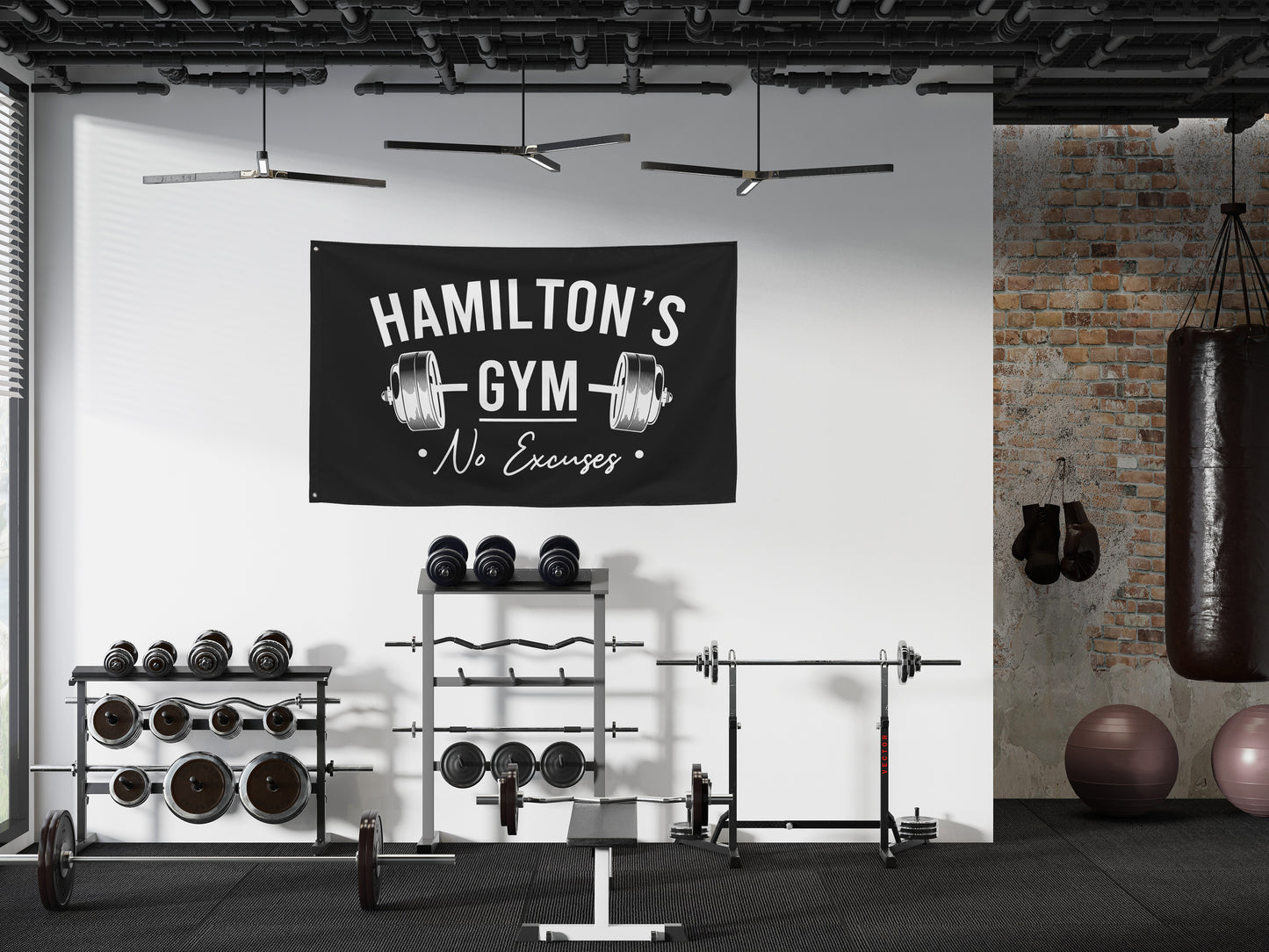 Custom Home Gym Wall Art Banner Flag