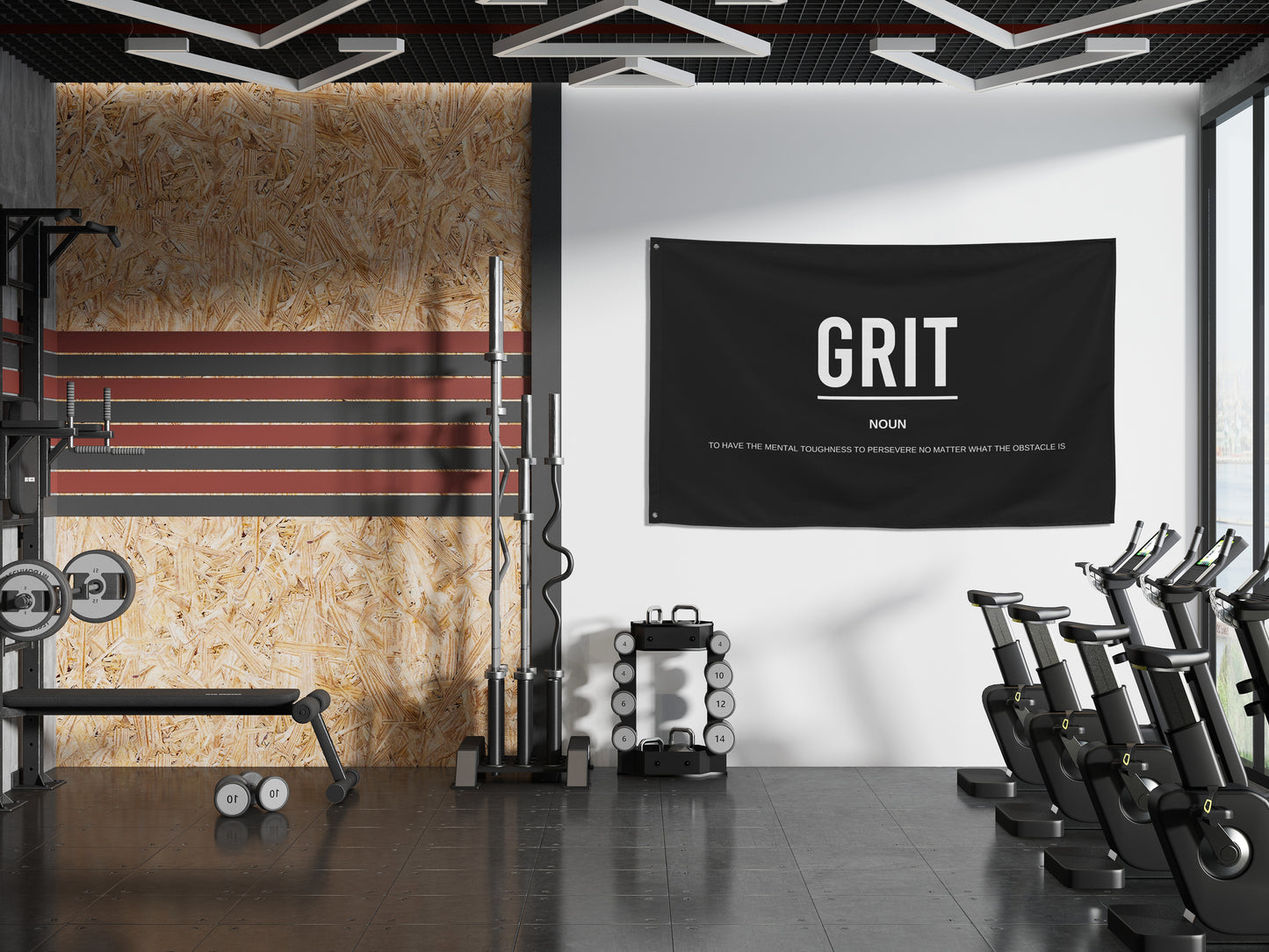 Grit Definition Gym Wall Art Banner Flag