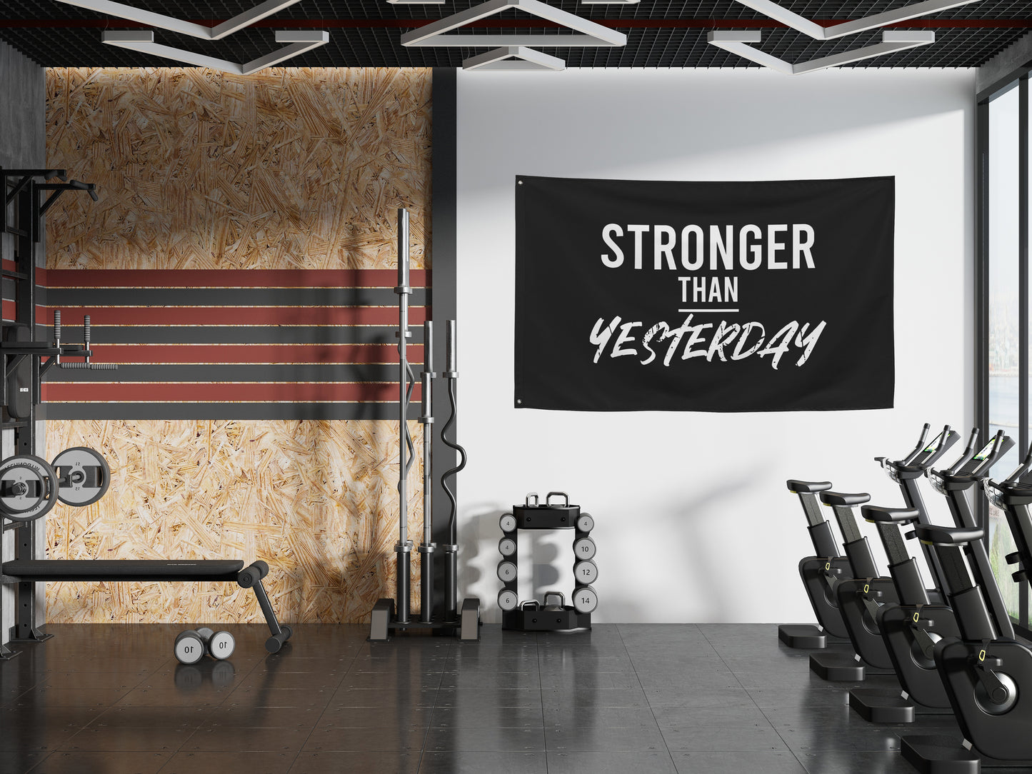 Stronger Than Yesterday Gym Flag