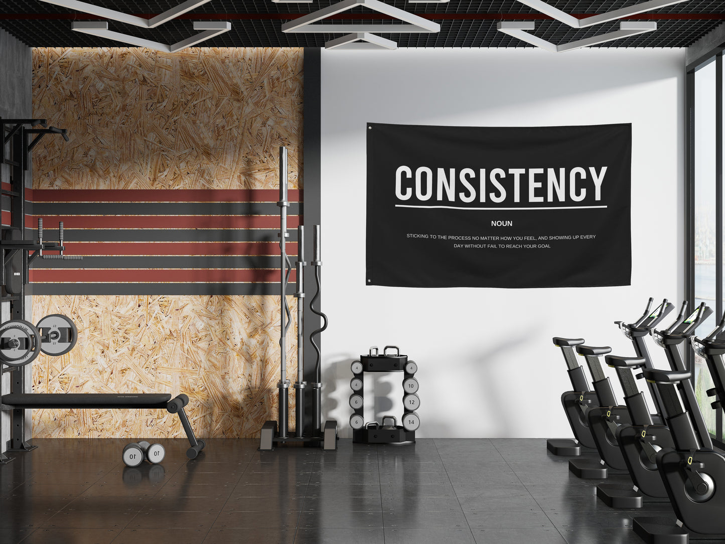 Consistency Gym Motivation Definition Banner Flag