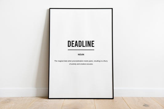 Deadline Funny Definition Printable