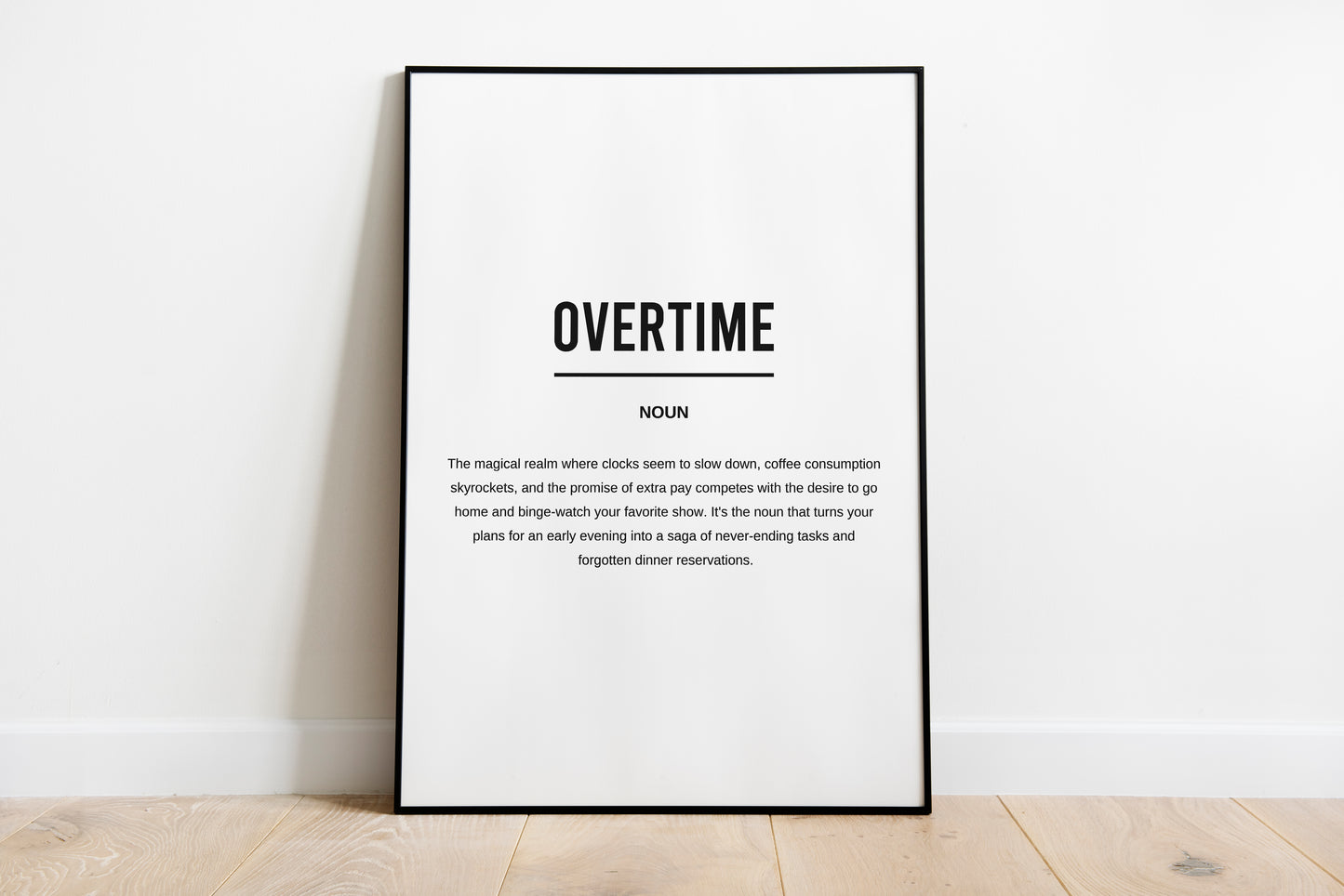 Overtime Funny Definition Printable