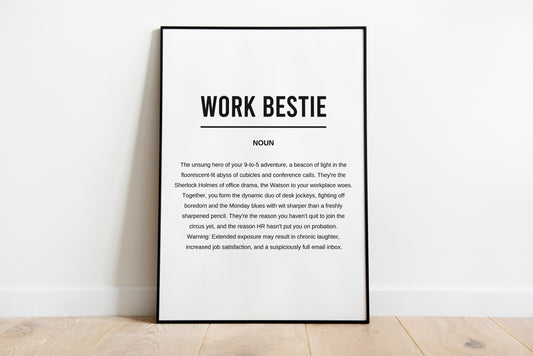 Work Bestie Funny Definition Printable