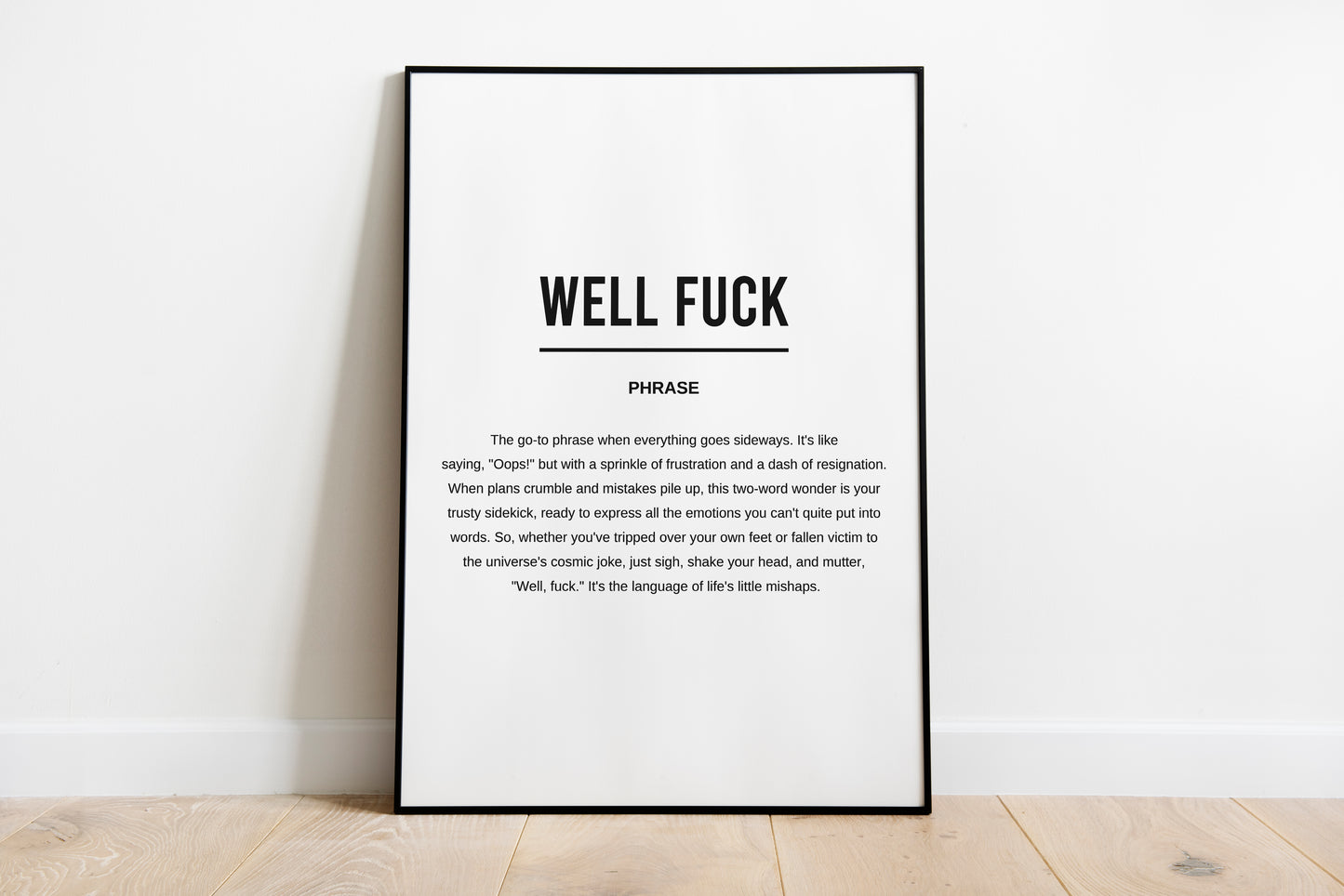 Well Fuck Funny Definition Printable