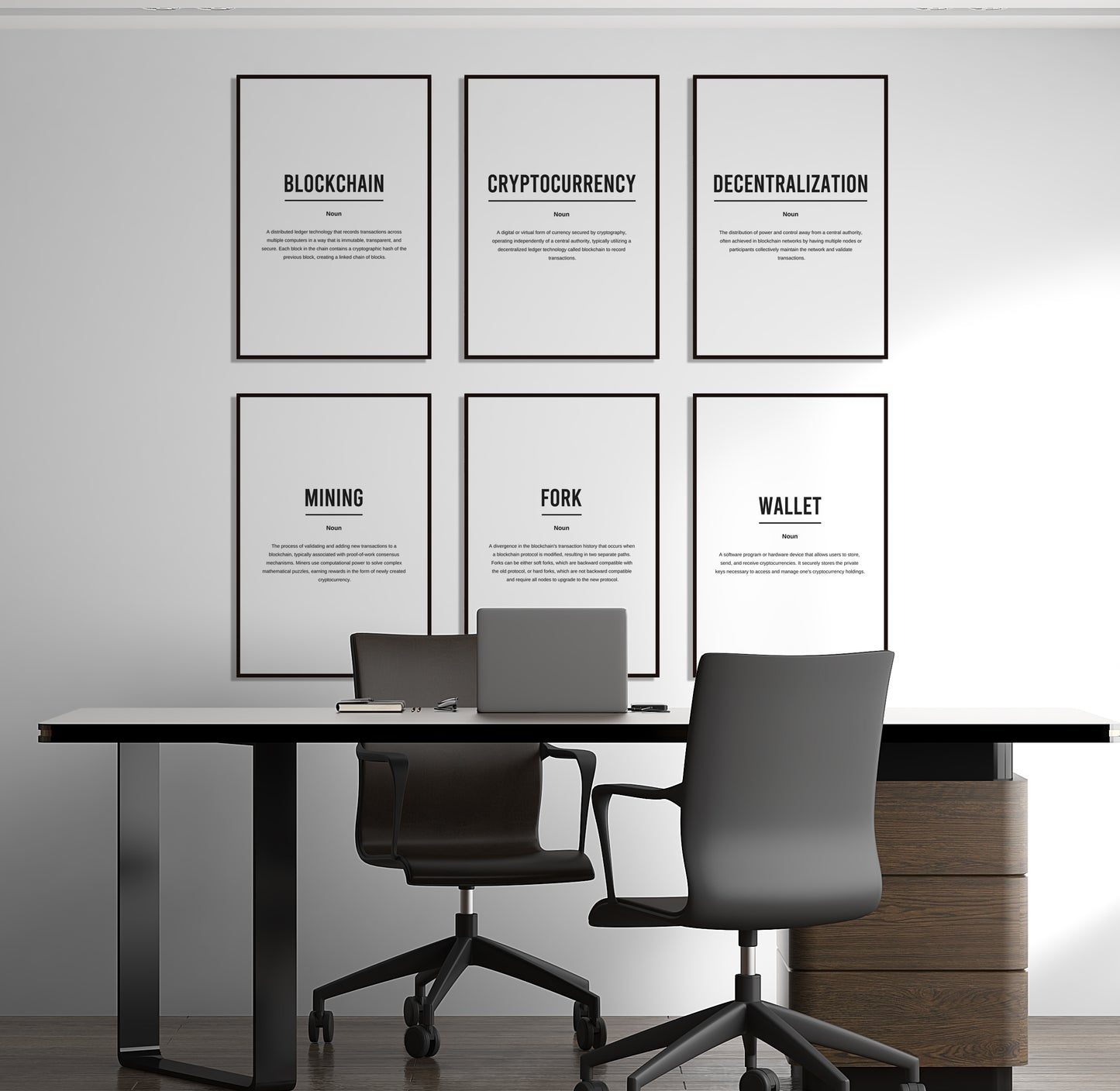 Set Of 6 Cryptocurrency Definition Printable Bundle Prints