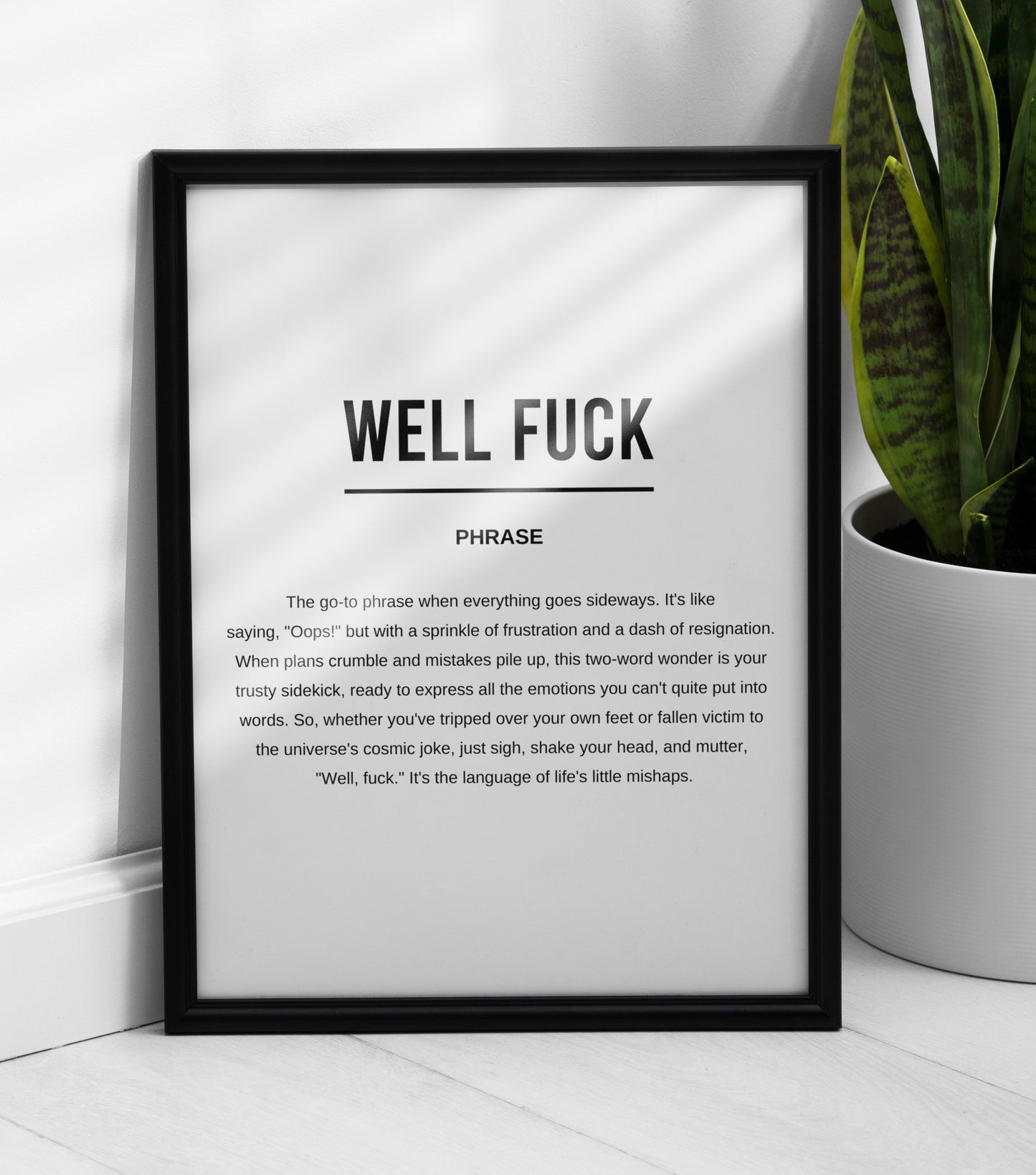 Well Fuck Funny Definition Printable