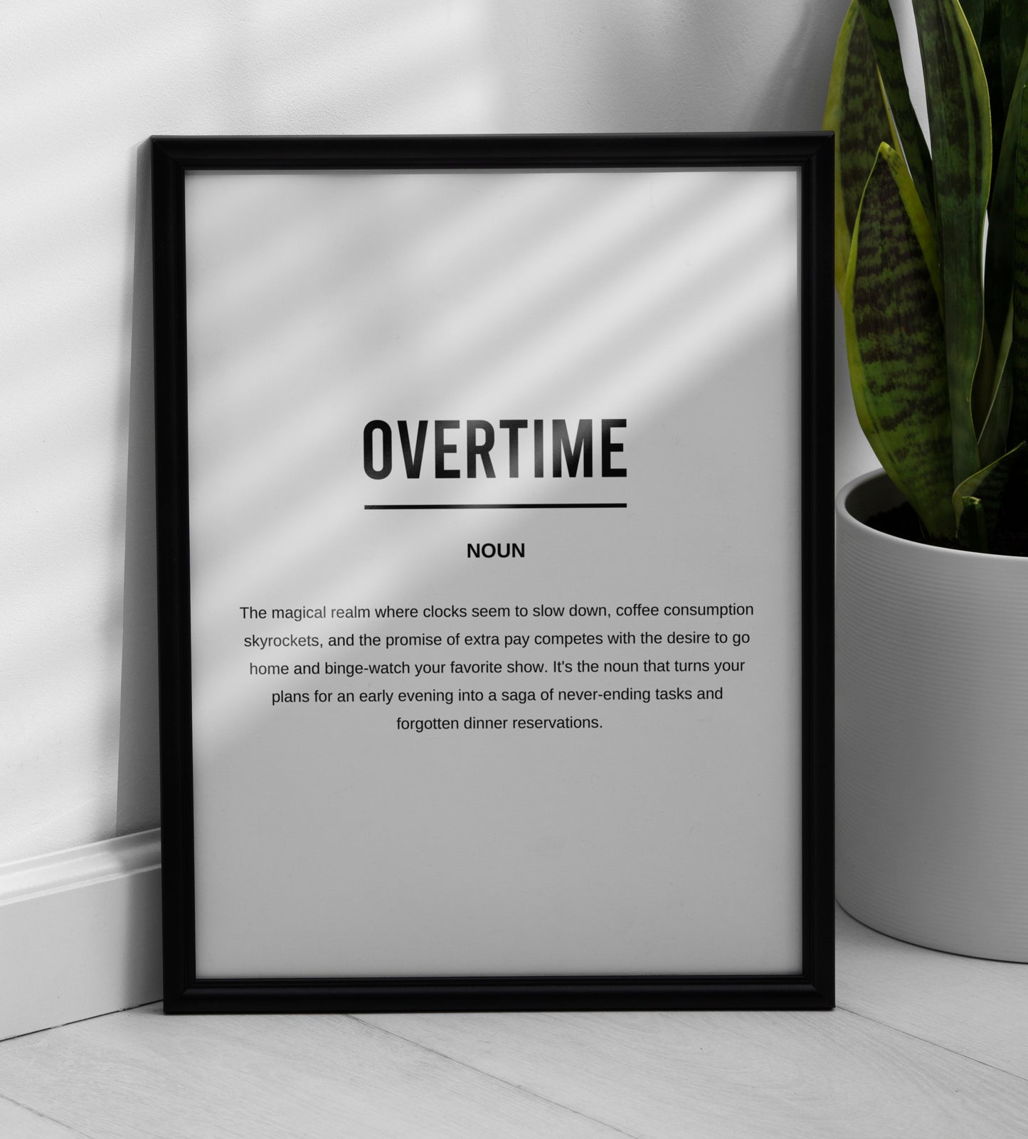 Overtime Funny Definition Printable