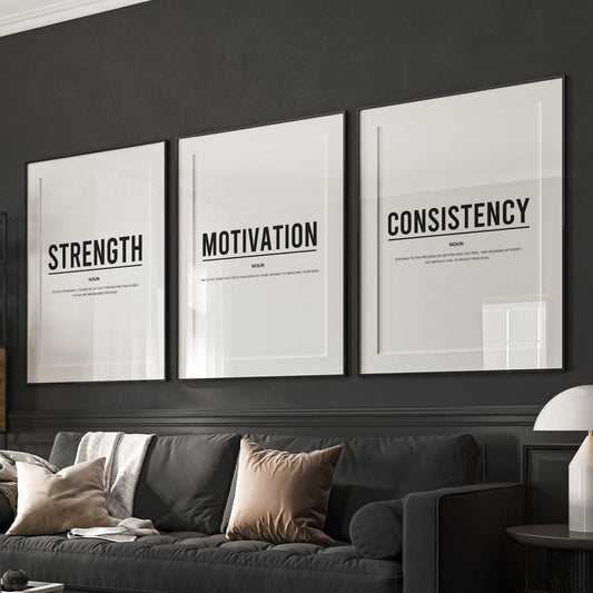 Set Of 3 Motivational Definition Printable Bundle Prints