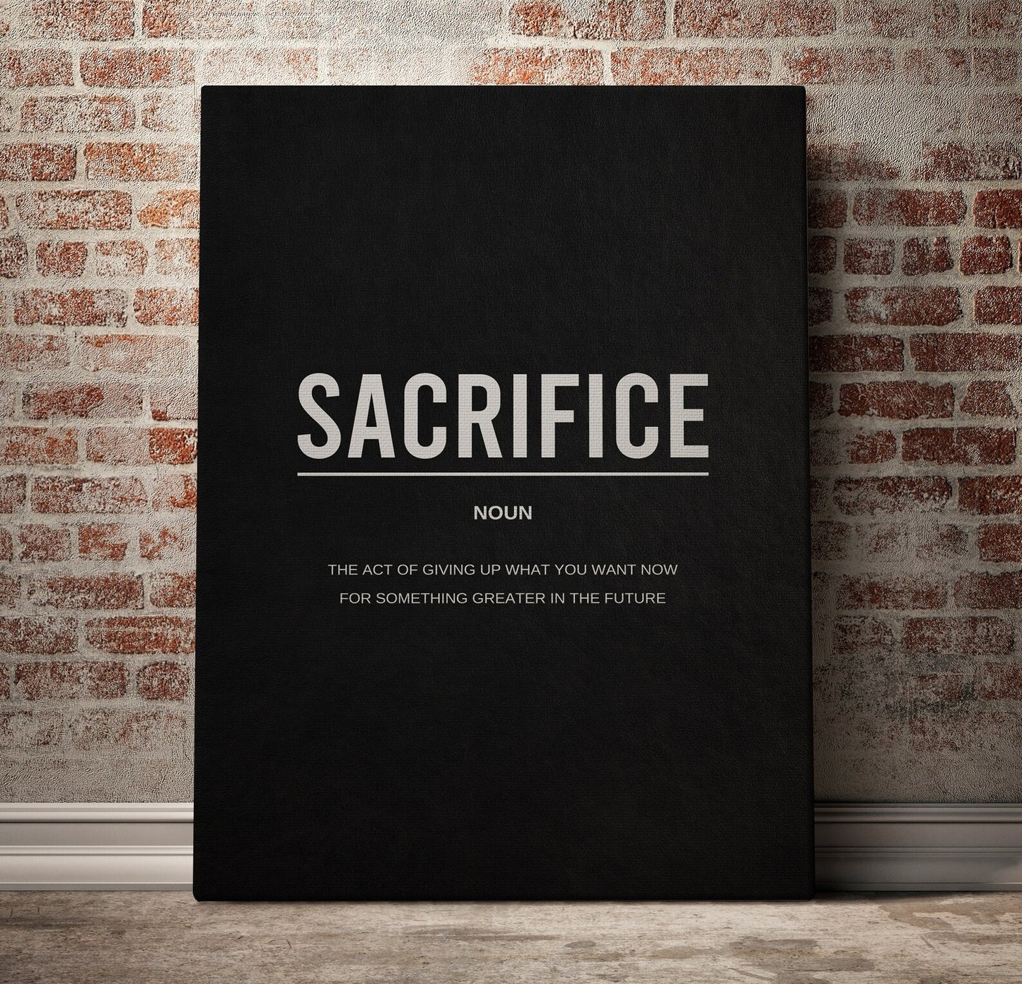 Set Of 3 Motivational Canvas Prints Bundle - Grit, Ambition and Sacrifice