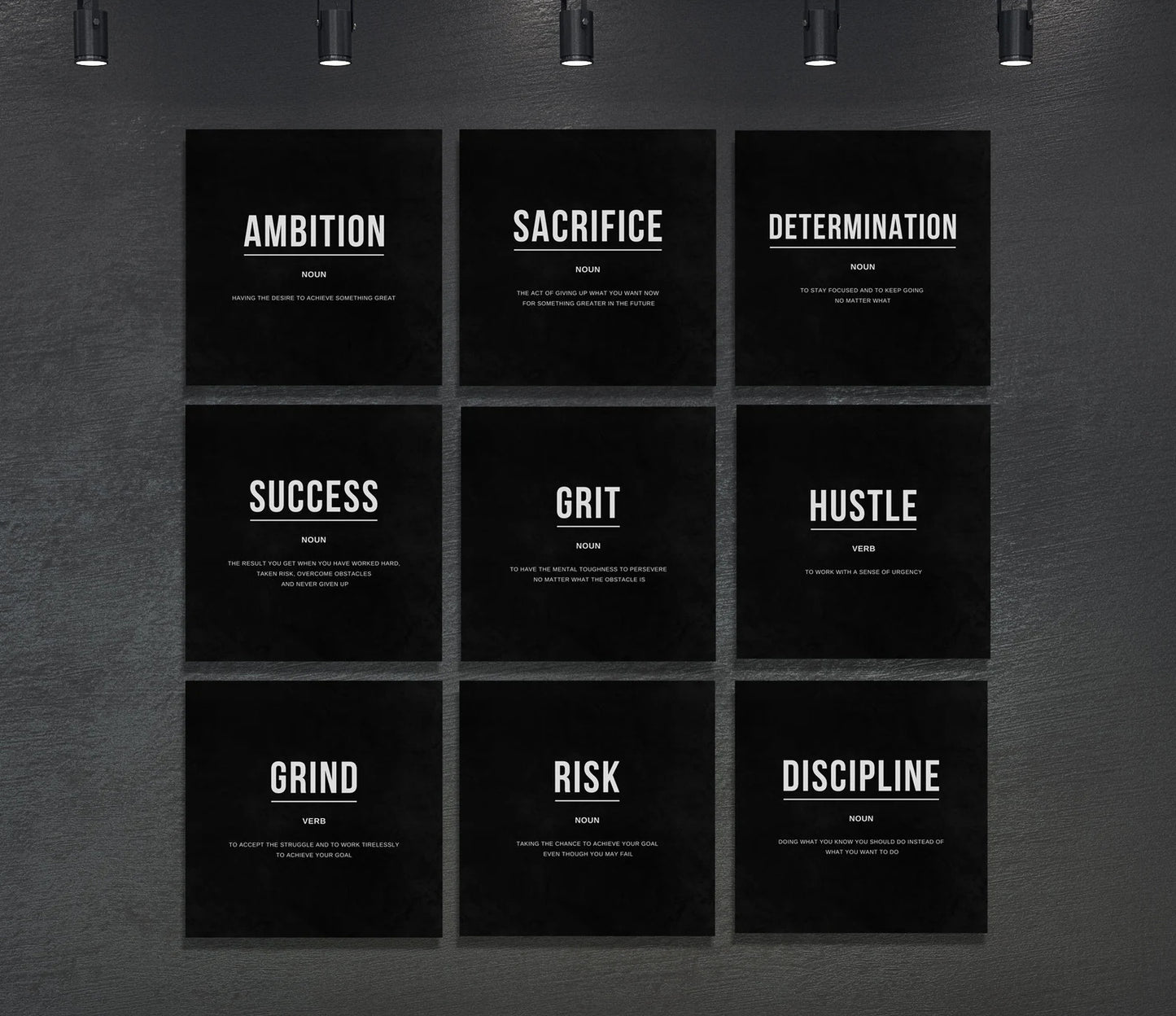 Set Of 9 Motivational Canvas Bundle