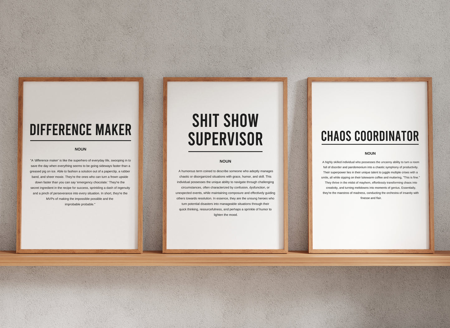 Set Of 3 Funny Definition Printable Bundle Prints