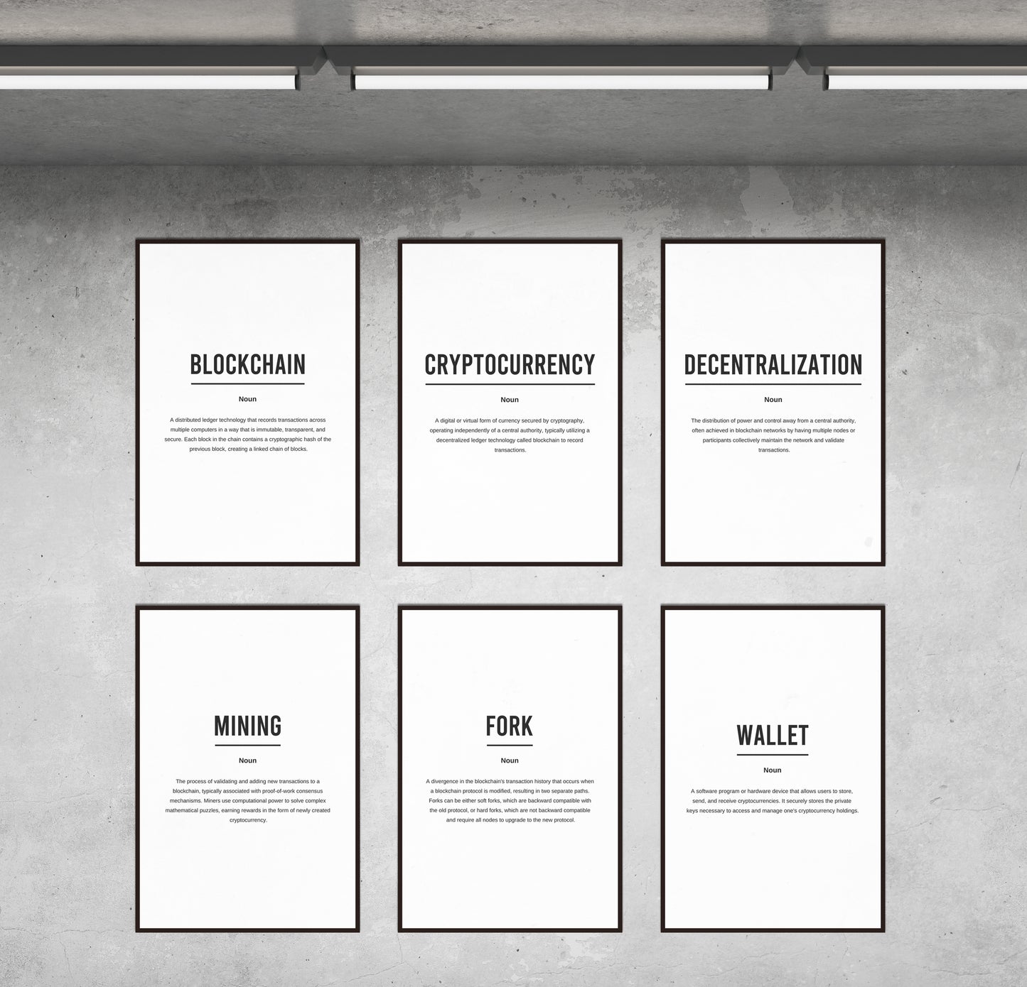 Set Of 6 Cryptocurrency Definition Printable Bundle Prints