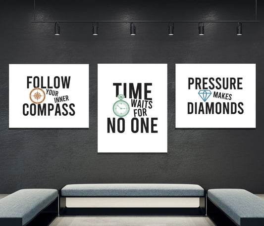 Set Of 3 Motivational Canvas Bundle